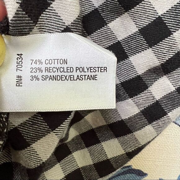 Orvis Flannel Long Sleeve Button Front Blouse Black + White Gingham Check Medium - Picture 8 of 9